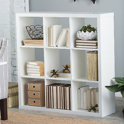White 9 Cube Shelf Bookcase Home Living Room Furniture Office .