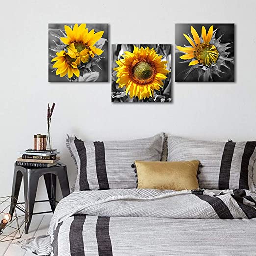 Amazon.com: Bedroom Wall Decor Modern Sunflower Decor for Bedroom .