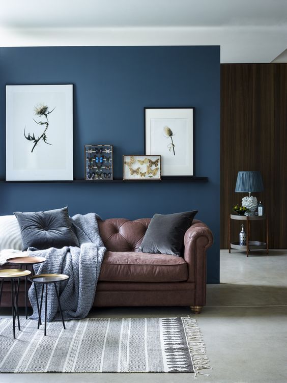33 Cool Brown And Blue Living Room Designs (With images) | Brown .
