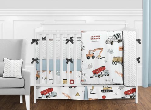 Construction Truck Baby Boy Nursery Crib Bedding Set with Bumper .