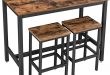 Amazon.com: VASAGLE ALINRU Bar Table Set, Bar Table with 2 Bar .