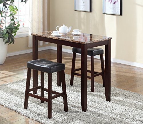 Amazon.com - Roundhill Furniture 3-Piece Counter Height Glossy .