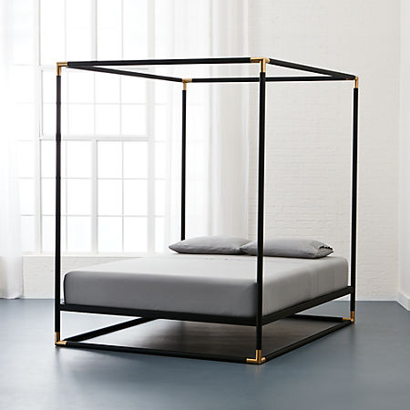 frame black metal canopy bed | C