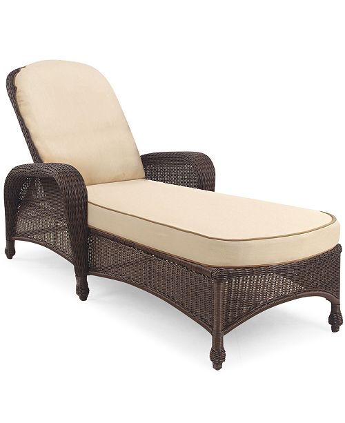Furniture CLOSEOUT! Monterey Wicker Outdoor Chaise Lounge, Created .