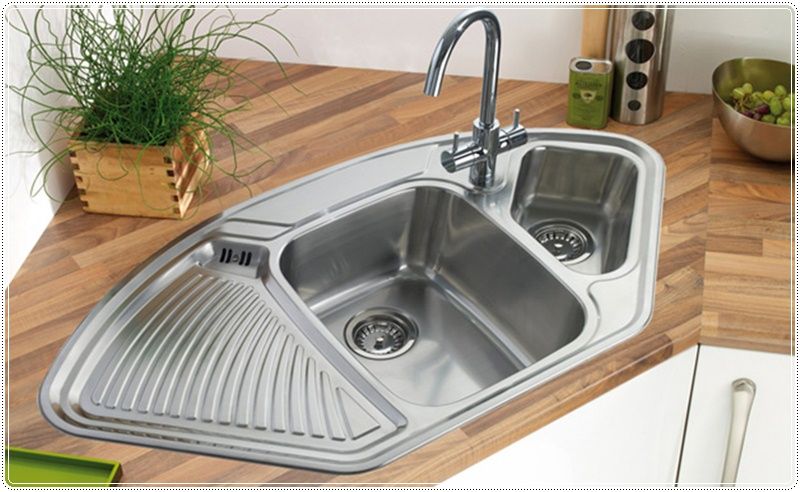 Save Your Space with Corner Kitchen Sinks Design | Corner sink .