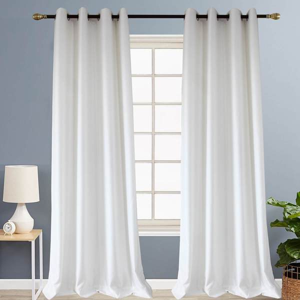 White Curtains Soft Small Texture Block Drapes for Bedroom/Living .