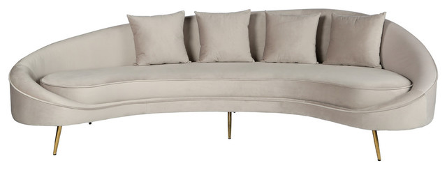 Cleo Curved Sofa, Light Gray - Midcentury - Sofas - by Statements by