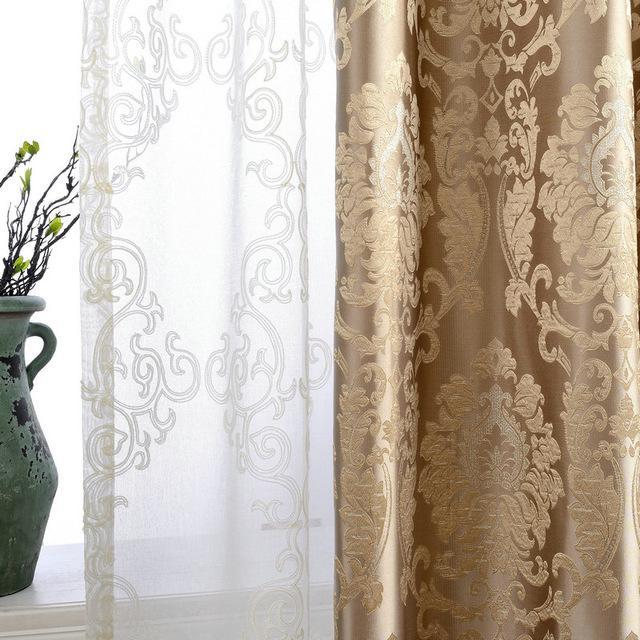 European Damask Curtains For Living Room Luxury Jacquard Blind .