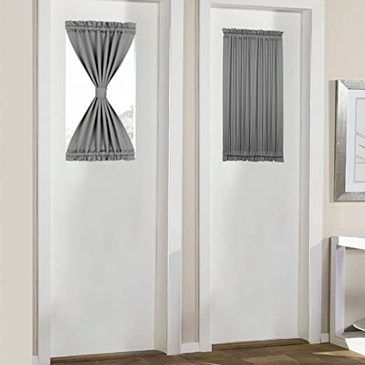 Amazon.com: PANOVOUS Grey French Door Curtains for Small Windows .