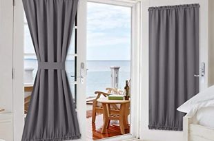 Amazon.com: NICETOWN Grey French Door Curtains - Blackout Patio .