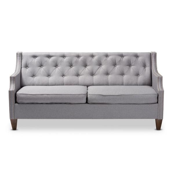 Baxton Studio Celine Gray Fabric Sofa 150-8763-HD - The Home Dep