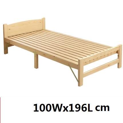 Solid wood folding bed single double bed adult lunch break 1.2 m .