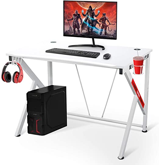 Amazon.com: Gaming Desk – 42” K Shaped Computer Table for Home .
