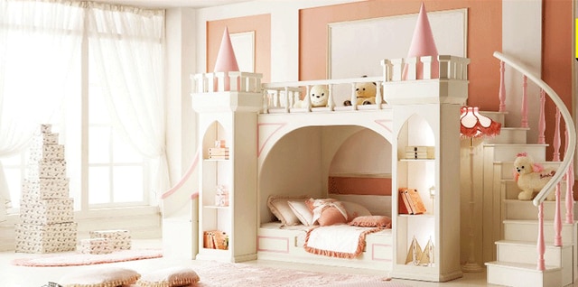 princess castle Bunk beds / Twin beds children's furniture for .