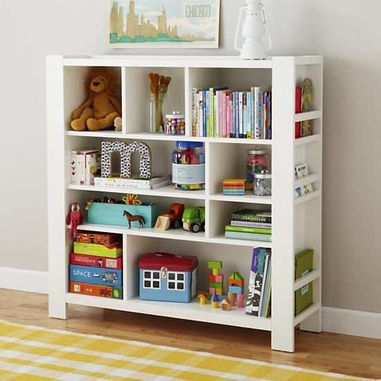 Kids' Bookcase: Kids White Compartment Cubby Bookcase in Bookcases .