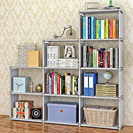 Amazon.com: Jukert DIY Adjustable Bookcase, 9 Cube Storage Book .