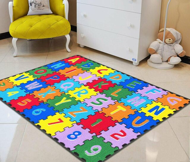 Kids Rugs For Kids Room ABC Puzzle Letters/Numbers Kids .