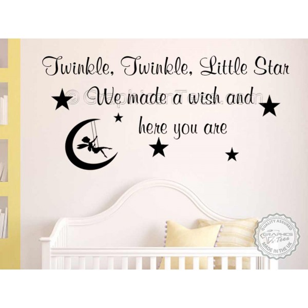 Twinkle Twinkle Little Star Nursery Wall Sticker Baby Boy Girl .