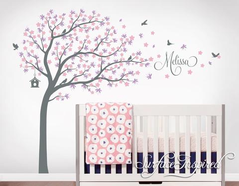 Nursery Wall Decals Stickers Large Cherry Blossom Tree with .