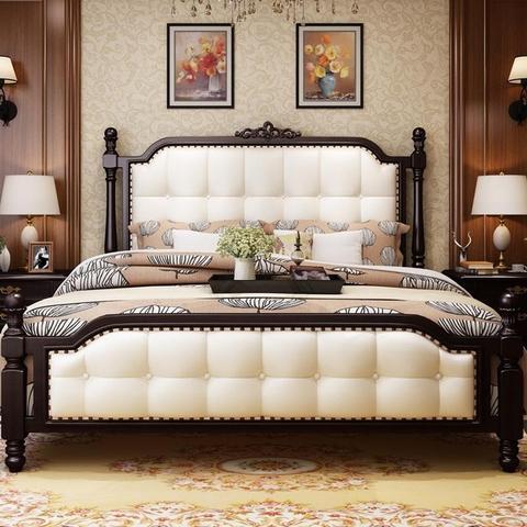 Bed-Beautiful Solid Wood Bed, King Size Double B