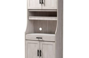 6 Shelf Portia Kitchen Storage Cabinet White - Baxton Studio : Targ