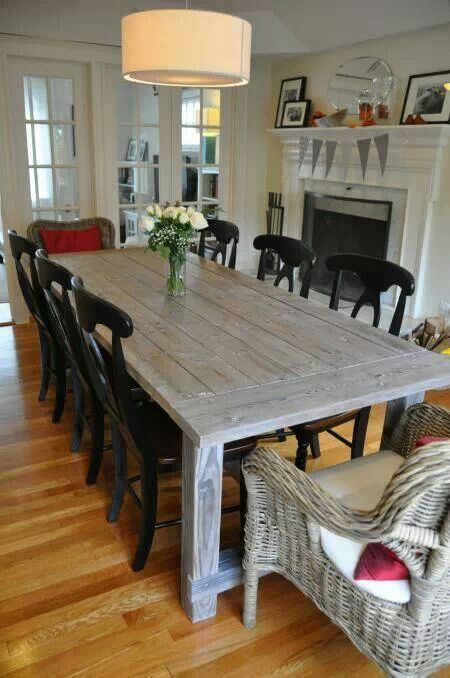 Kitchen table homemade | Farmhouse dining table, Farmhouse kitchen .