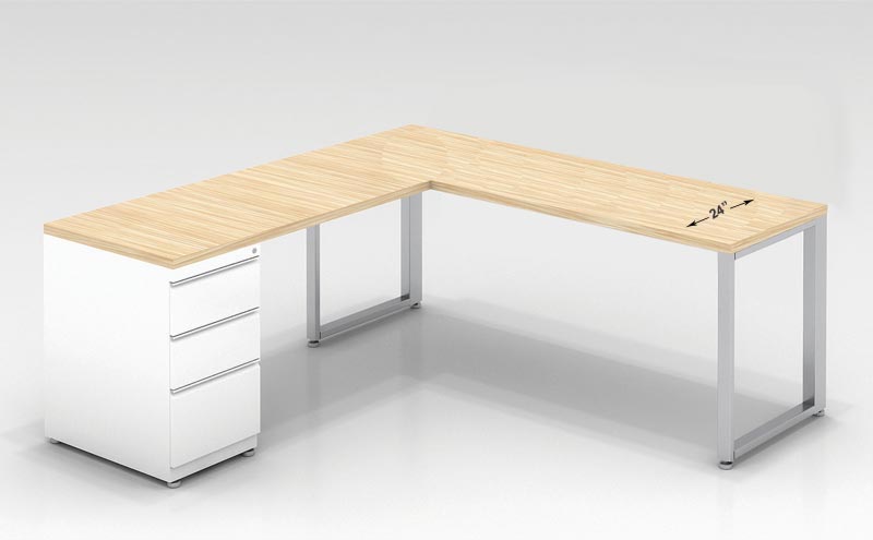 24" D L- Shaped Desk (60" W x 72" L) | L shaped desk, Office .