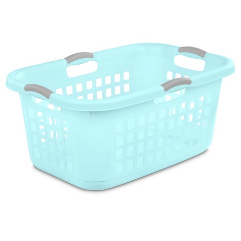 2 Bushel Laundry Basket Aqua With Gray Handles - Room Essentials .