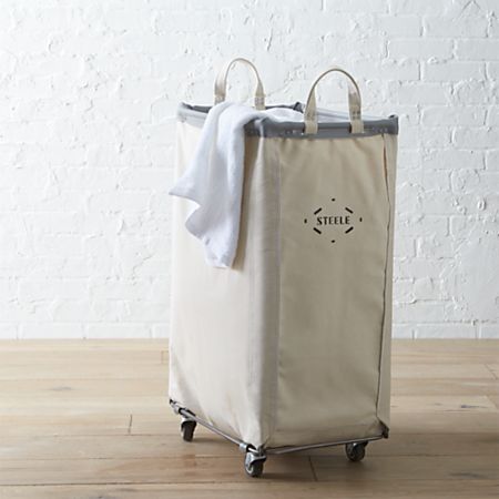 Steele Vertical Canvas Laundry Bin + Reviews | Crate and Barr