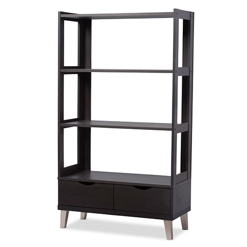 Baxton Studio Kalien Leaning Bookcase with Display Shelves | Boscov
