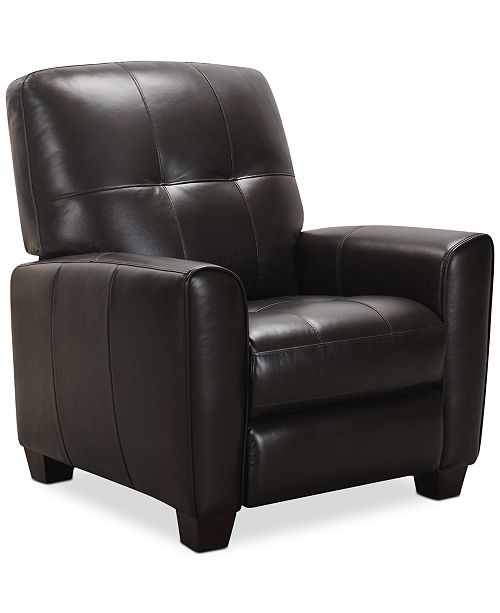 Furniture Kaleb Tufted Leather Recliner, Created for Macy's .