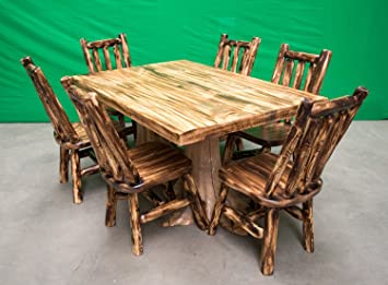 Amazon.com - Midwest Log Furniture - Torched Cedar Stump Dining .