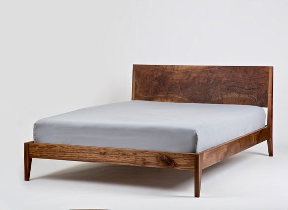 Solid Wood Platform Bed Handmade Mid Century Modern Bedframe | Et