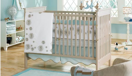 Contemporary Baby Bedding for a Modern Nursery Decorated for a .