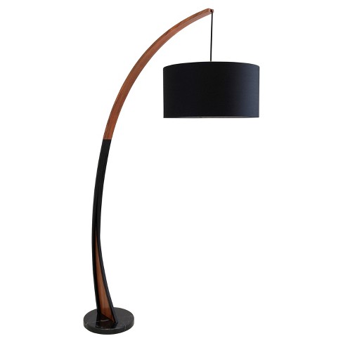 Noah Mid Century Modern Floor Lamp With Walnut Frame And Marble .