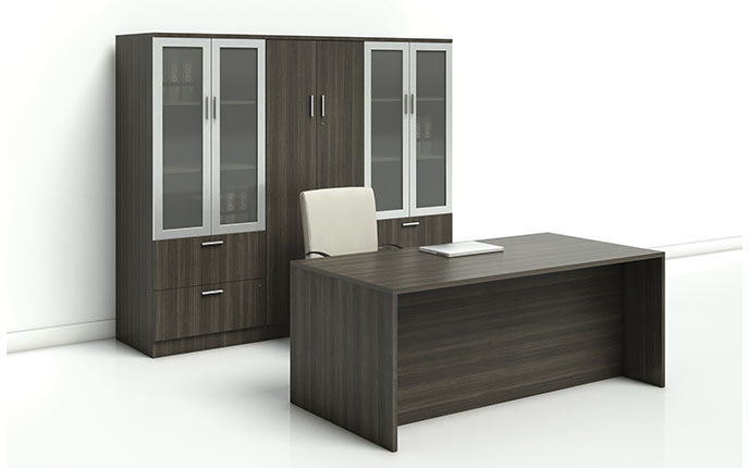Commercial desk and storage set - MODERN - Office Furniture Gro