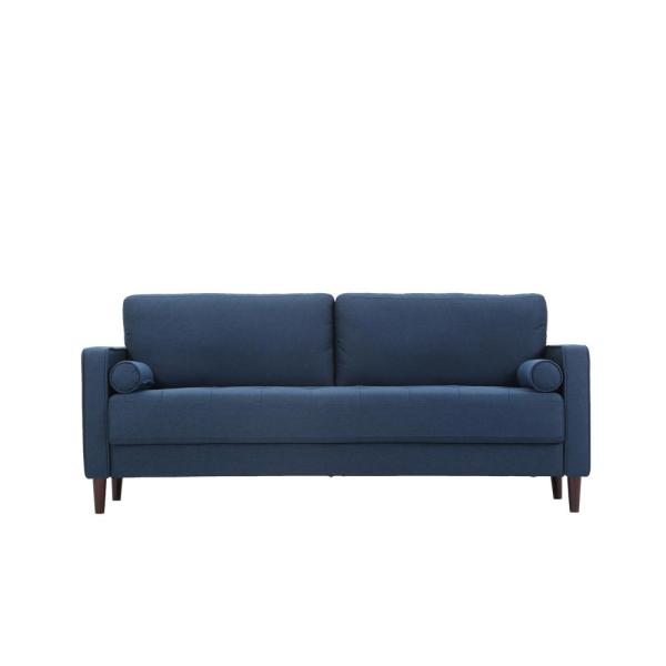 Lifestyle Solutions Lillith Mid Century Modern Sofa in Navy Blue .