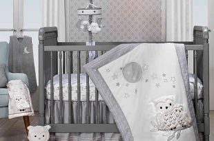 Lambs & Ivy® Luna 4-Piece Crib Bedding Set in Grey/White | buybuy BA