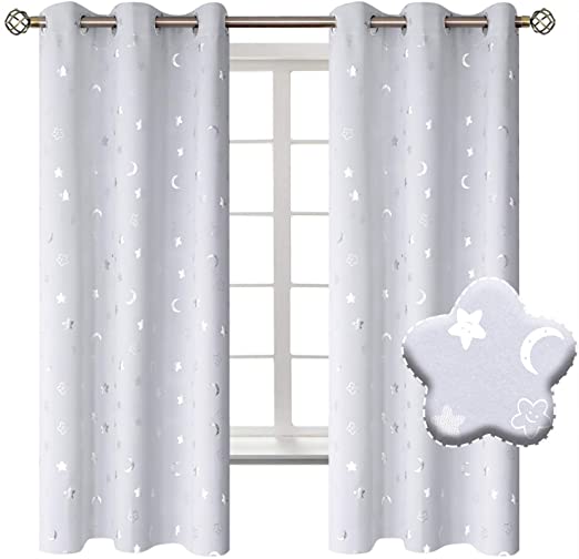 Amazon.com: BGment Moon and Stars Blackout Curtains for Kids .