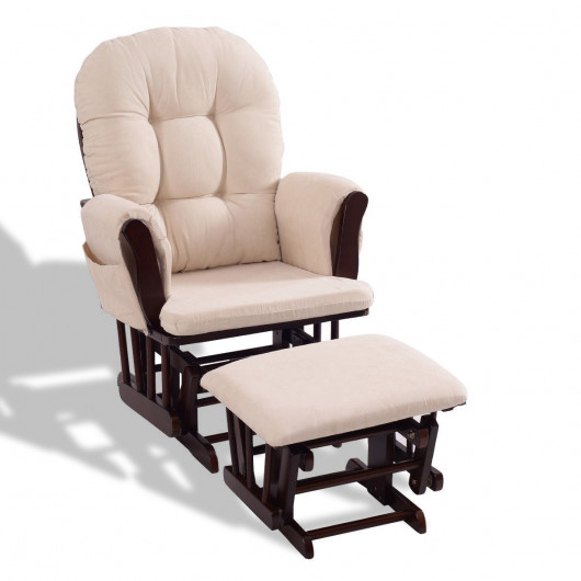 Baby Nursery Rocking Chair with Adjustable Backrest + Ottoman .