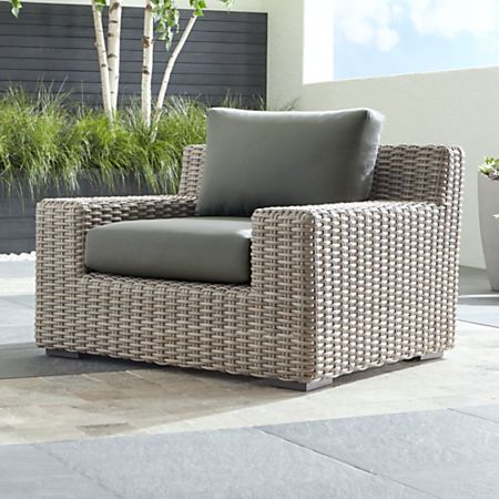 Cayman Outdoor Lounge Chair with Graphite Sunbrella Cushions + .