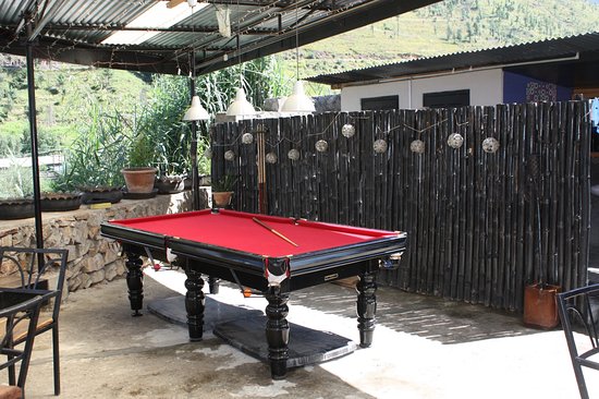 Outdoor patio pool table - Picture of Chh'a Bistro & Bar, Thimphu .