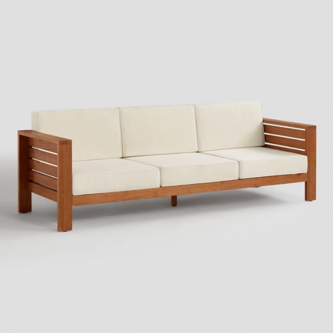 Wood Formentera 3 Seater Outdoor Occasional Sofa | World Mark