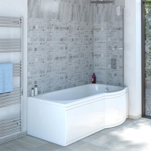 Trojan Zeya Concept 1500MM P Shaped Shower Bath - Bathshop3