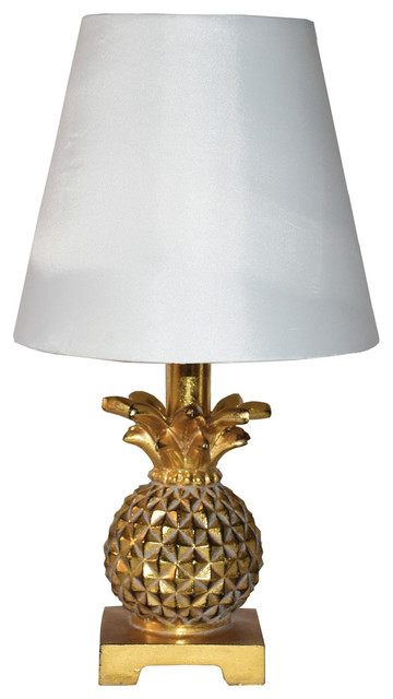 14" Golden Pineapple Lamp - Tropical - Table Lamps - by Santa's .