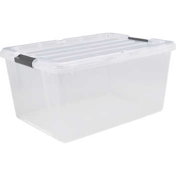 Iris Storage Container with Lid, Clear, 11 Gallon, 3