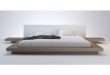 Wanda Walnut & White Modern Platform Bed | Contemporary Be
