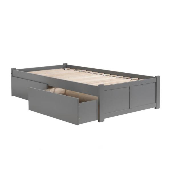 Atlantic Furniture Concord Queen Platform Bed with Flat Panel Foot .