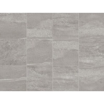 Style Selections Skyros Gray 12-in x 12-in Glazed Porcelain Floor .