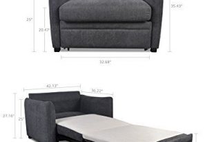 Modern Functional Lift and Pull Out Single Couch Sofa Bed Futon .